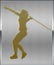 Gold on Silver Javelin Sport Emblem