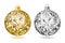 Gold and silver Openwork Christmas balls