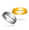 Gold and silver rings