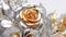 Gold Silver Rose Flowers Glitter Super Detail. Generative AI