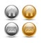 Gold and silver round button