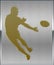 Gold on Silver Rugby Sport Emblem