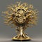 Gold Silver Steampunk Tree Large Details. Generative AI