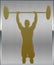 Gold on Silver Weightlifting Sport Emblem