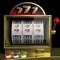 Gold slot fruit machine with 777