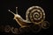 Gold Snail Black Background Wallpaper