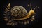 Gold Snail Black Background Wallpaper