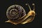 Gold Snail Black Background Wallpaper