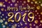 Gold snow 2019 happy new year on the snowflakes background. vector illustration Inflatable Gold Numbers on the Background