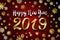 Gold snow 2019 happy new year on the snowflakes background. vector illustration Inflatable Gold Numbers on the red Background art