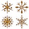 Gold snow crystals set