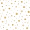 Gold snowflakes on white background. Christmas seamless pattern Winter time golden texture trendy vector