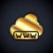 Gold Software, web development, programming concept icon isolated on black background. Programming language and program
