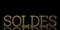 Gold soldes word on black background 3D illustration