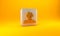 Gold Solution to the problem in psychology icon isolated on yellow background. Therapy for mental health. Silver square