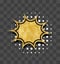 Gold sparkle comic text star bubble