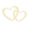 Gold sparkles glitter dust metallic confetti heart vector background