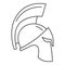 Gold sparta helmet icon, outline style