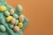 Gold Speckled Easter Eggs on Teal Fabric