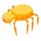 Gold spider icon, isometric style
