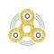 Gold spinner. Hand fidget toy icon