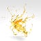 Gold splash isolated 3d illustration