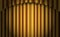 Gold stage curtain realistic vector. Closed silky luxury Gold curtain stage background spotlight. Gold stage curtains