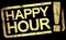 gold stamp with text Happy Hour
