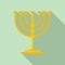 Gold stand for candle icon, flat style