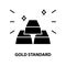 gold standard icon, black vector sign with editable strokes, concept illustration