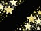 Gold star celebration background on black
