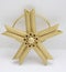 Gold star christmas decoration for hanging on tree