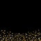 Gold star confetti celebration isolated on black background. Falling stars golden abstract pattern decoration. Glitter