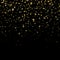 Gold star confetti rain festive pattern effect. Golden volume stars falling down isolated on black background. EPS 10