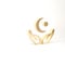 Gold Star and crescent - symbol of Islam icon isolated on white background. Religion symbol. 3d illustration 3D render