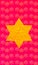 Gold Star of David red background. Vertical format for Smart phone.