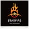 Gold Star Fire Logo Design Template Inspiration