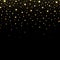 Gold star. Golden shooting stars. Falling star. Sparkle stardust. Gold starry on black background. Abstract scatter bright sparks.