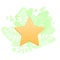 Gold star icon on greenery backdrop. Positive review, Online satisfaction, Evaluation system icon. Premium quality. 5