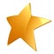 Gold star isolated