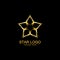 Gold Star Logo Vector in elegant Style with Black Background