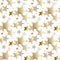 Gold star luxury pastel color seamless pattern.