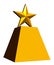 Gold Star Trophy, White Background