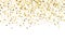 Gold starfall on white background. Abstract background.