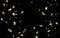 Gold stars on black background, falling stars, Golden rain, yellow, gold, foil, holiday, glitter