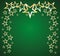 Gold stars on a green background vector
