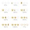 Gold stars and percentage for rating and reviews eps10