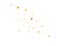 Gold stars trail on white background. Glitter star elegant design elements. Golden shooting star. Magic decoration