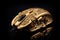 Gold Steampunk Gaming Mouse On Black Smoky Background. Generative AI