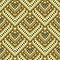 Gold striped zigzag 3d greek vector seamless pattern. Golden geometric tiled background. Ornamental tribal ethnic style repeat